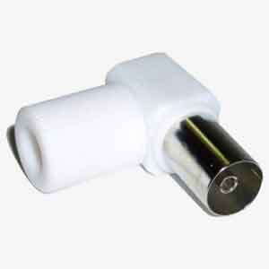 Conector coaxial ( IEC )  acodado Hembra para TV