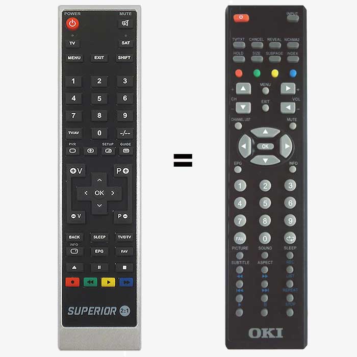 Mando a distancia programado sustituto del original OKI B32F-LED1