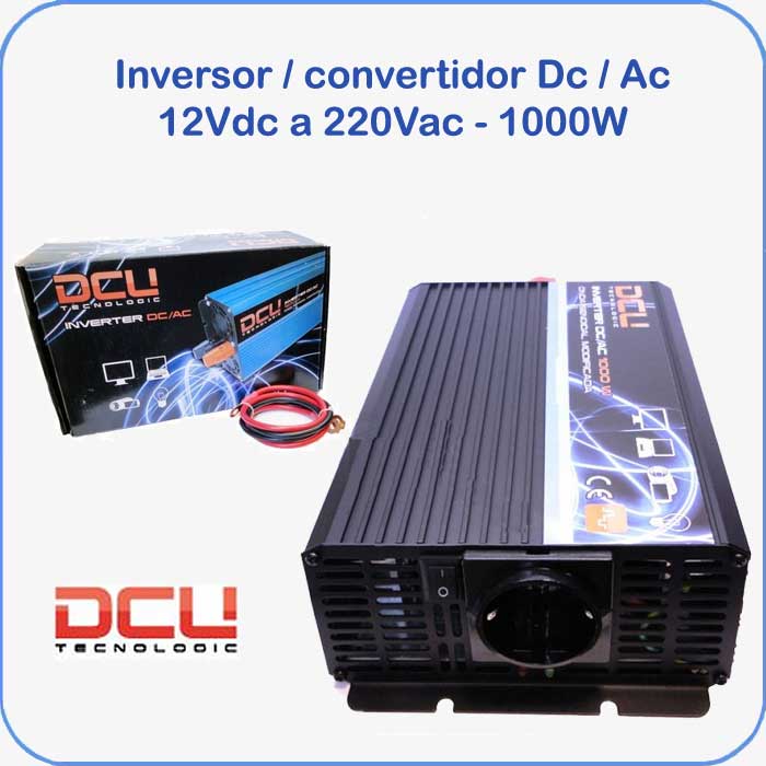 Inversor de corriente DC-AC de 12V a 220V / 1000W, onda modificada