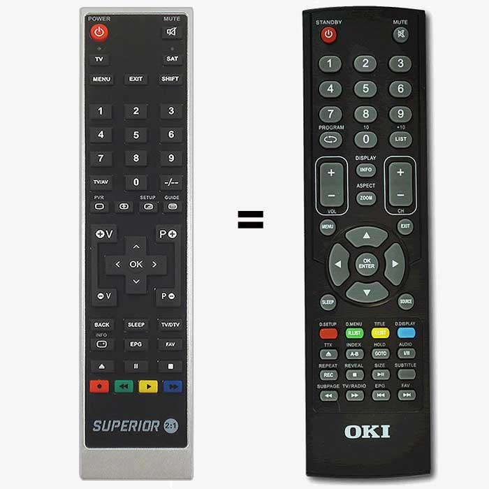 Mando a distancia programado sustituto del original OKI L22IA-PHTUV