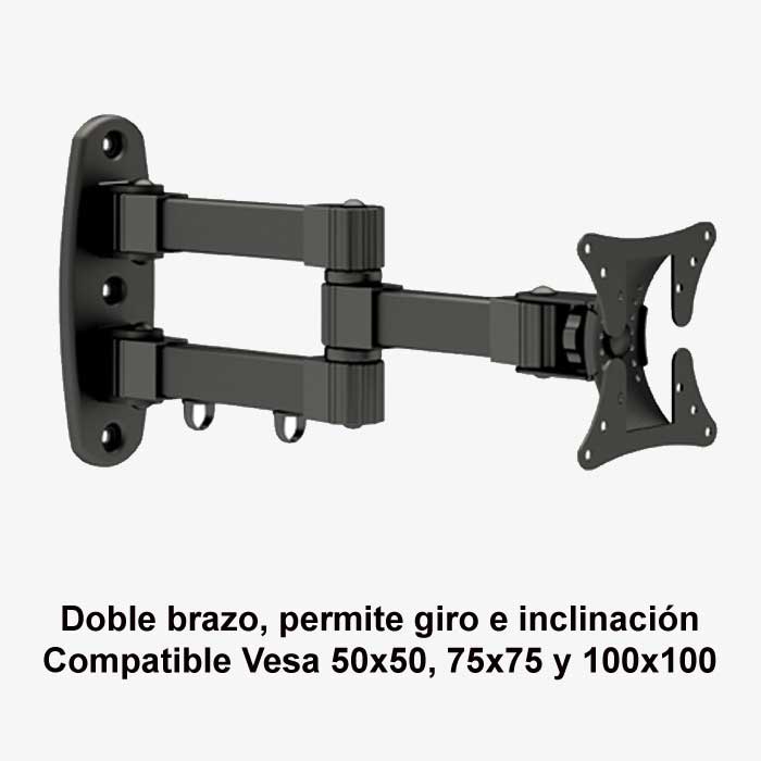 Soporte de pared doble brazo giro e inclinaci�n de 10 a 24" SSP-345N