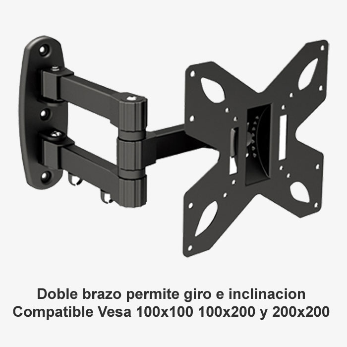 Soporte de pared doble brazo giro e inclinaci�n de 26 a 37" SSP-347N