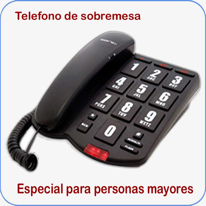 Tel�fono de sobremesa con n�meros muy grandes y funci�n SOS