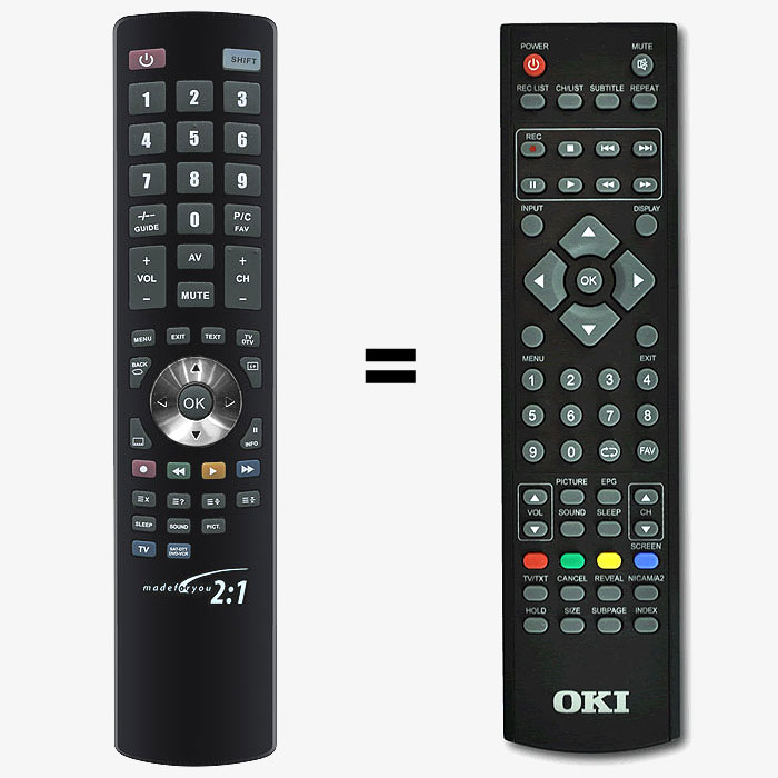 Mando a distancia programado sustituto del original OKI V32N-FHTUV
