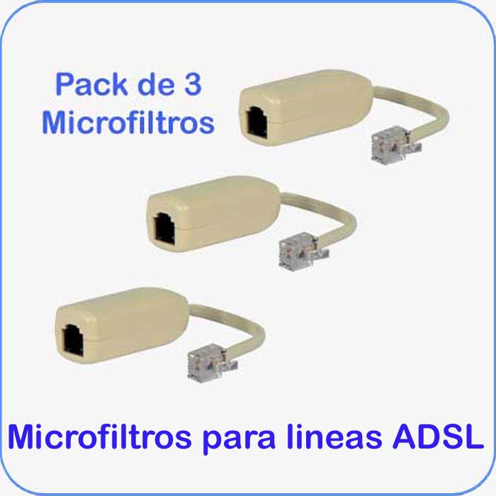 Pack de 3 unidades de Microfiltros para lineas ADSL