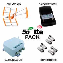Pack de ANTENA + AMPLIFICADOR + ALIMENTADOR + CONECTORES. Con filtro 5G LTE