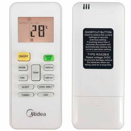 Mando original Midea RG52B/BGE para aire acondicionado Ferroli, HTW, ...