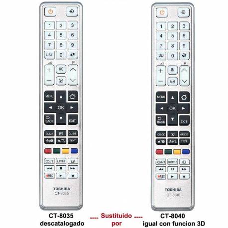 VINABTY CT-90344 Mando A Distancia De Repuesto Para Toshiba 32MV732 32RV733 32RV733D 32RV733F 32RV733FC 32RV733G