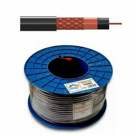 Rollo 100 metros cable antena especial exterior color negro.