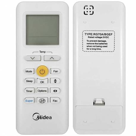 Mando a distancia original aire acondicionado Midea RG70E/BGEF, RG70A/BGEF, RG70C/BGEF