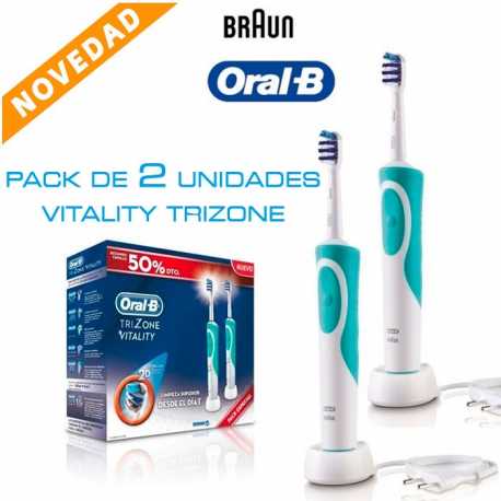 Pack de dos cepillos eléctricos Oral-B Vitality TriZone