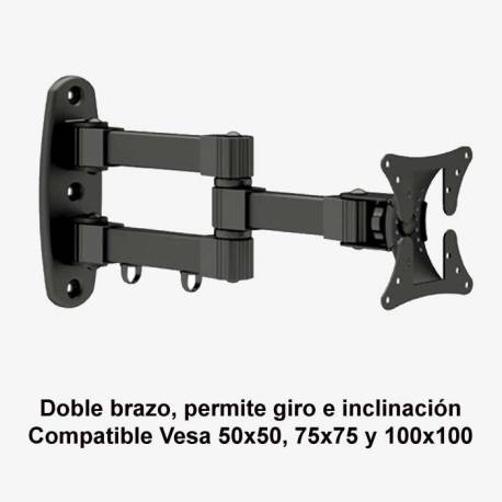 Soporte de pared doble brazo giro e inclinaci n de 10 a 24 SSP-345N