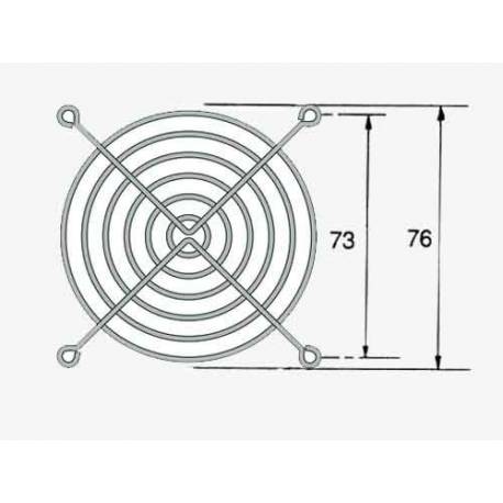 Rejilla para ventilador / extractor de 80x80 mm