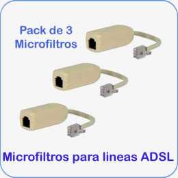 Pack de 3 unidades de Microfiltros para lineas ADSL 