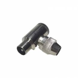 Conector coaxial ( IEC ) acodado Macho carcasa metálica para TV