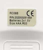 comprobación del modelo de mando Johnson RC08B