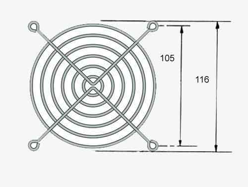 Rejilla de protección para ventiladores o extractores de 120 x 120 mm