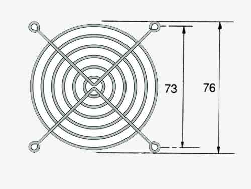 Rejilla de protección para ventiladores o extractores de 80 x 80 mm