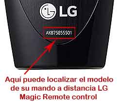 Localizar modelo mando LG smartTV MR20G, AKB75855501A