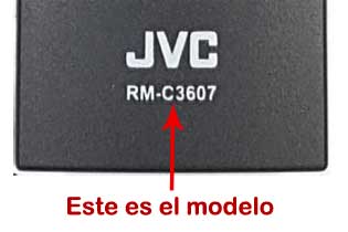Donde localizar modelo mando JVC RM-C3607