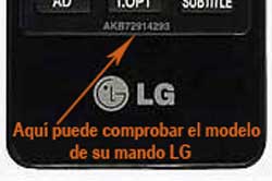 comprobación modelo mando LG MKJ32022835, MKJ32022813 y MKJ39170804.
