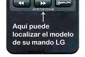 Localizar modelo mando LG AKB72915244, LG AKB72915246, LG AKB72915207 y LG AKB72915202.
