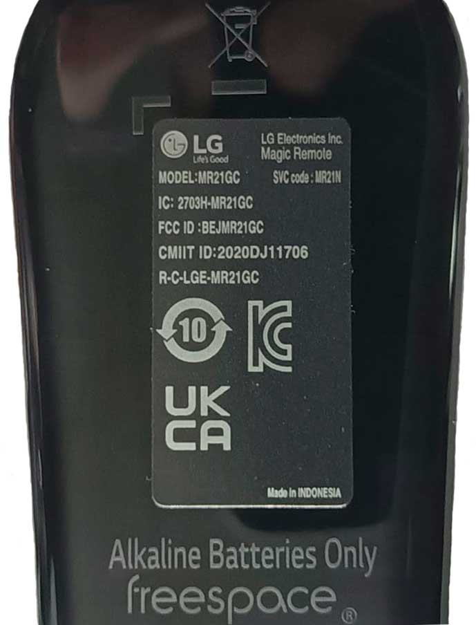 Localizar modelo mando LG smartTV MR21GC, MR21GA, AKB76036501, AKB76036201