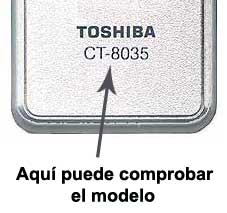 localizacion modelo mando toshiba CT-8035 y CT-8040