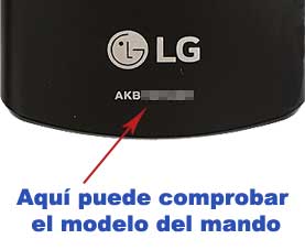 Como localizar el modelo de mando LG AKB74475490