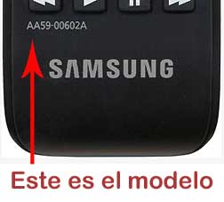Aquí puede comprobar el modelo de su mandos Samsung AA59-00741A
