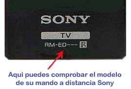 comprobación modelo mando Sony RMT-TX100D