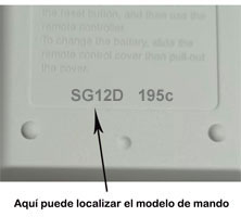 localizar mando aire mitsubishi SG12D, SG15E